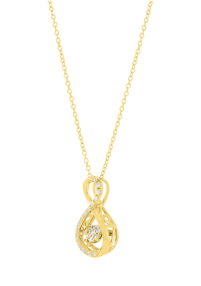 1/5 ct. t.w. Lab Grown Diamond Pendant with 18 Cable Chain in Gold over Sterling Silver