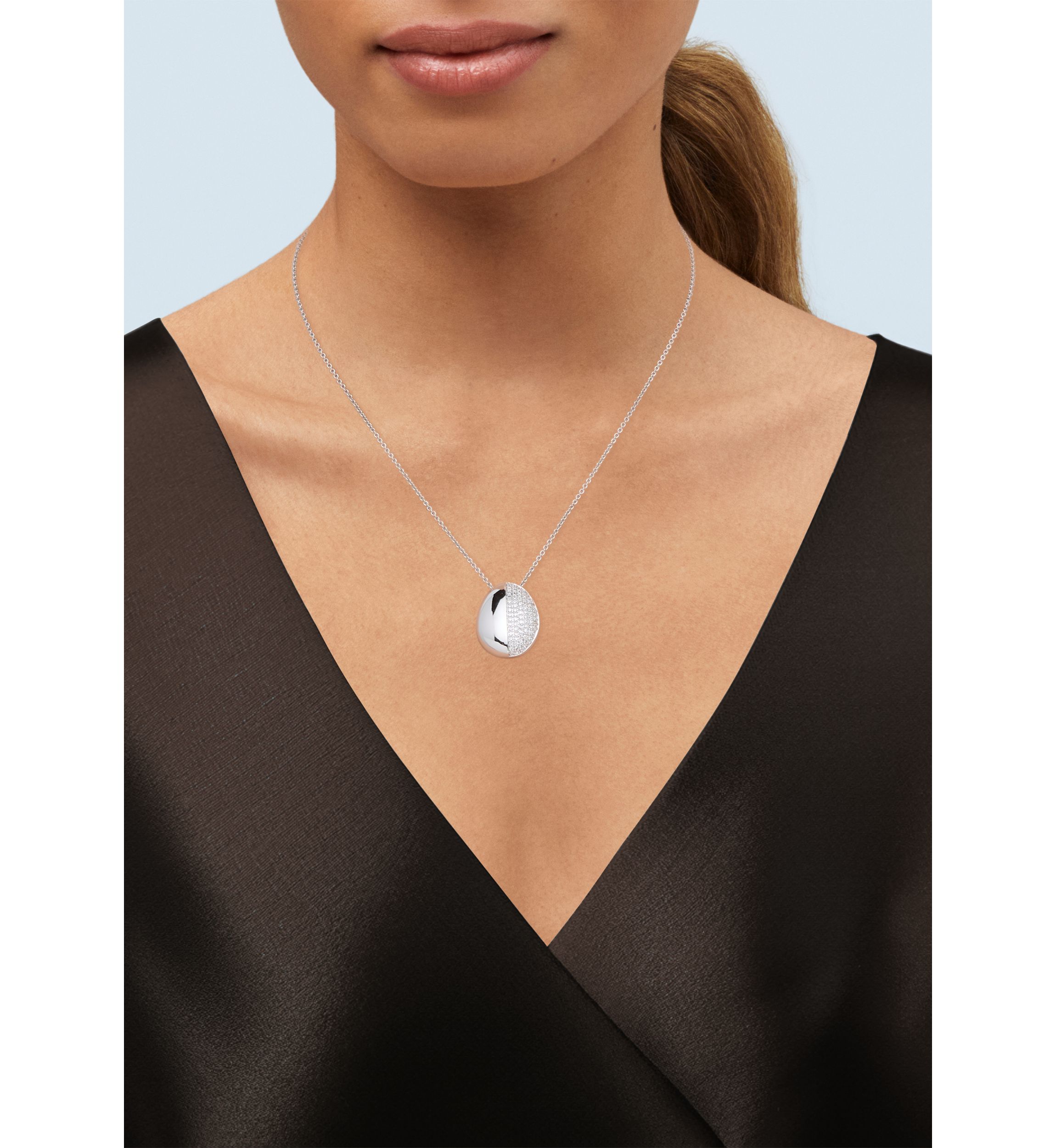 1/2 ct. t.w. Lab Grown Diamond Pendant Necklace in Sterling Silver