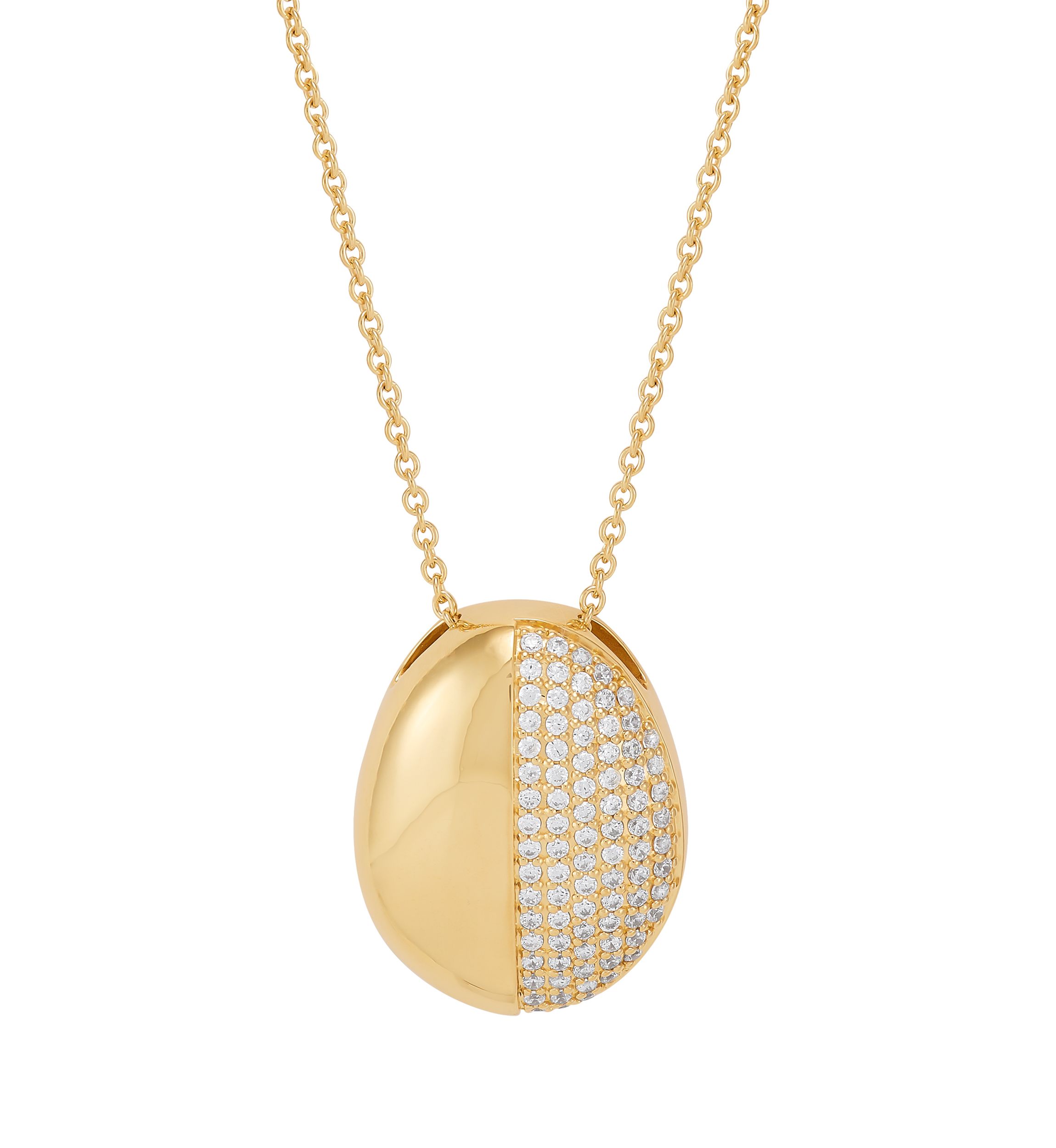 1/2 ct. t.w. Lab Grown Diamond Pendant Necklace with 18" Cable Chain in Gold Over Sterling Silver