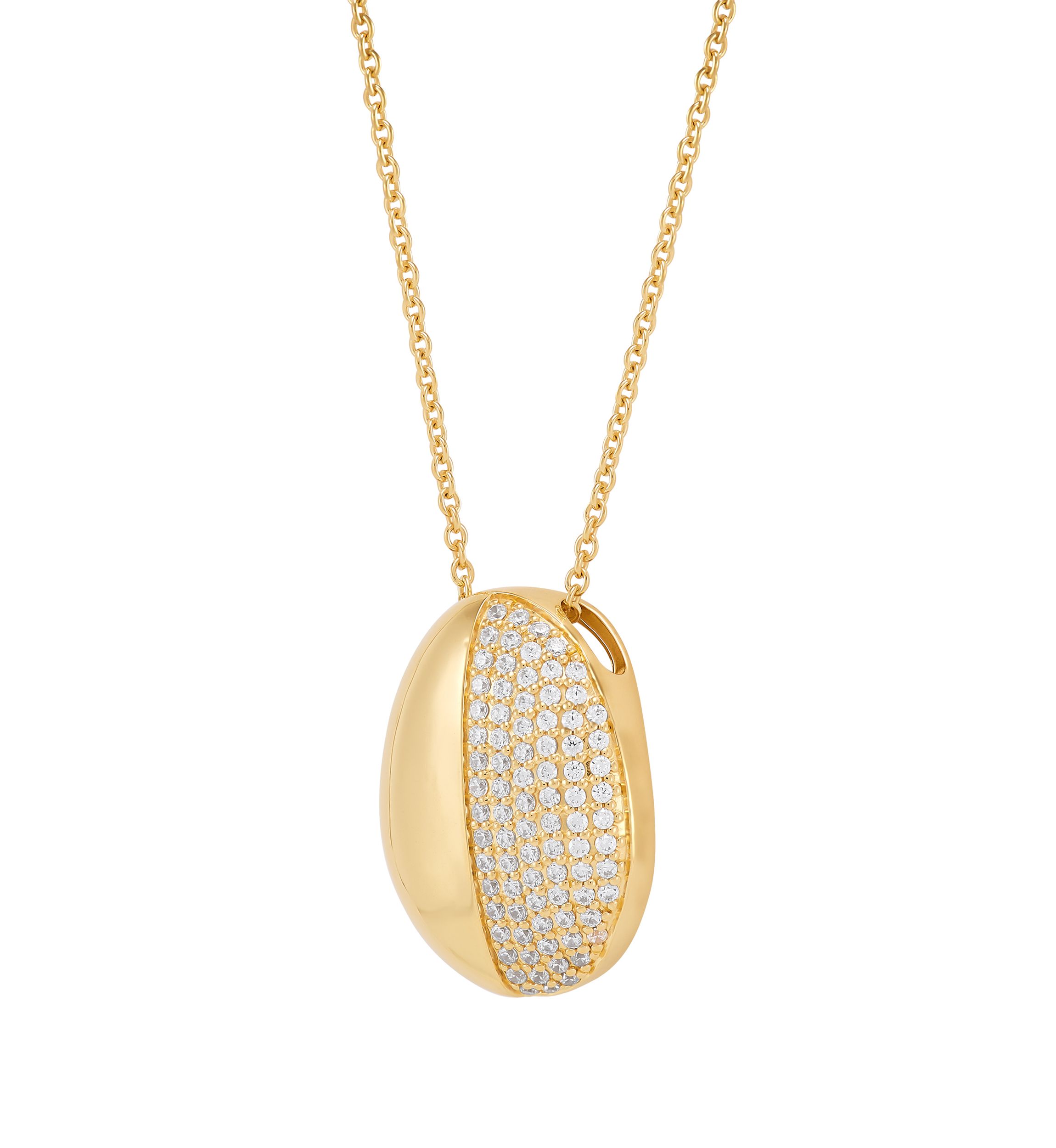 1/2 ct. t.w. Lab Grown Diamond Pendant Necklace with 18" Cable Chain in Gold Over Sterling Silver
