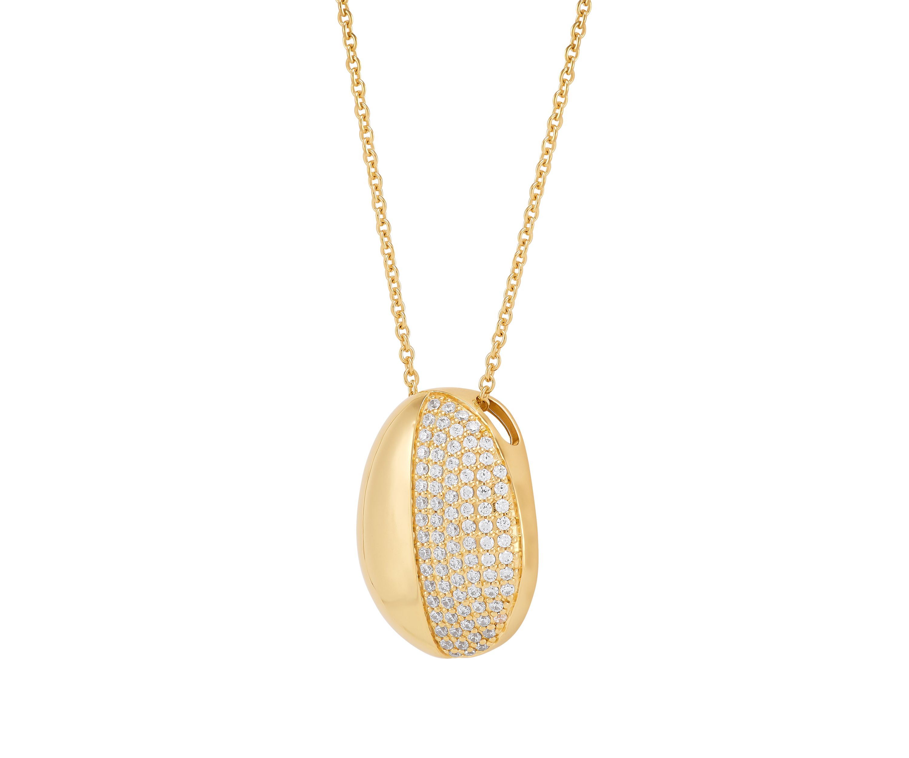 1/2 ct. t.w. Lab Grown Diamond Pendant Necklace with 18" Cable Chain in Gold Over Sterling Silver