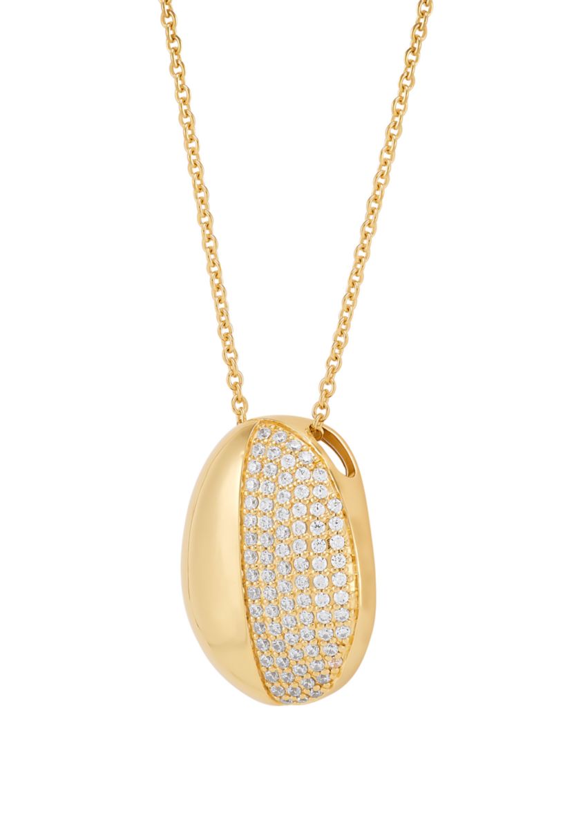 1/2 ct. t.w. Lab Grown Diamond Pendant Necklace with 18" Cable Chain in Gold Over Sterling Silver