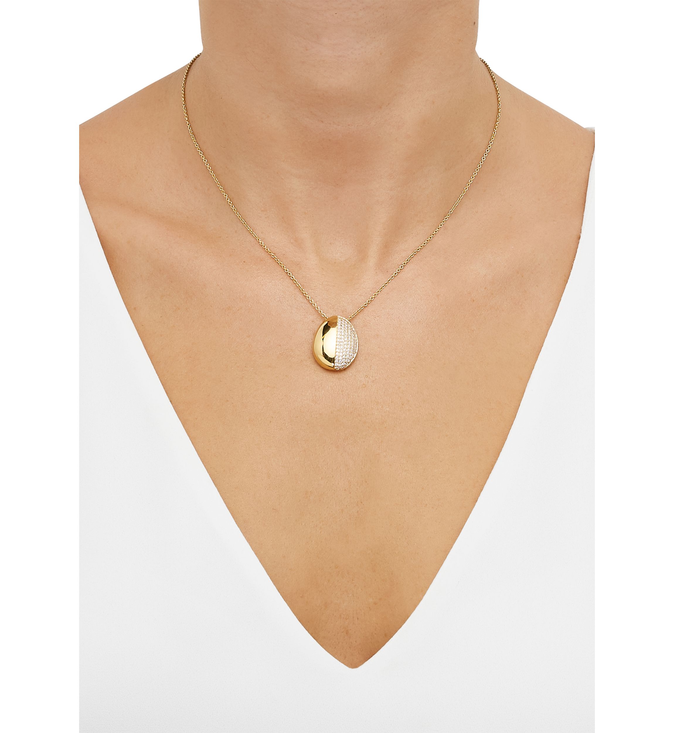 1/2 ct. t.w. Lab Grown Diamond Pendant Necklace with 18" Cable Chain in Gold Over Sterling Silver