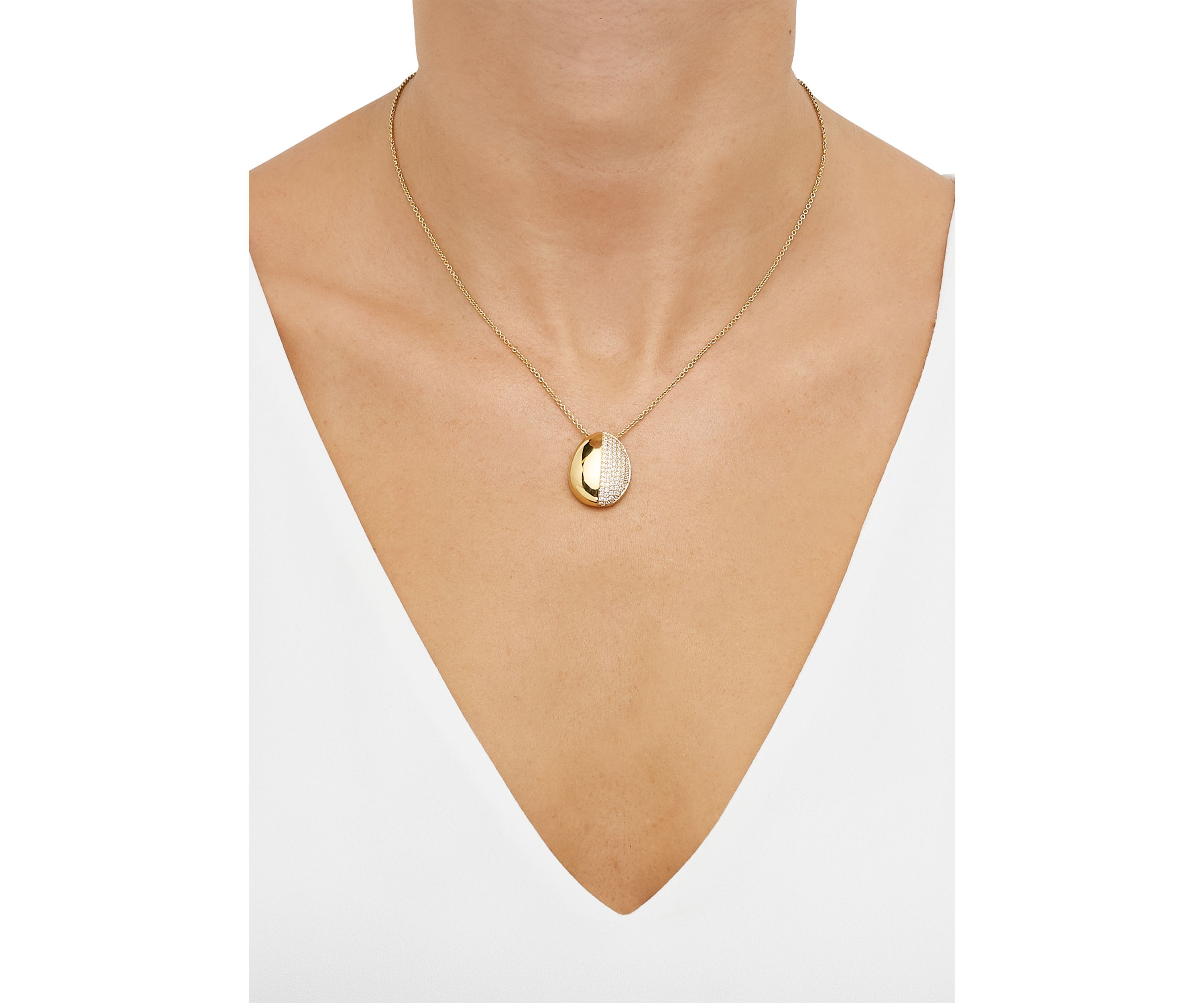 1/2 ct. t.w. Lab Grown Diamond Pendant Necklace with 18" Cable Chain in Gold Over Sterling Silver