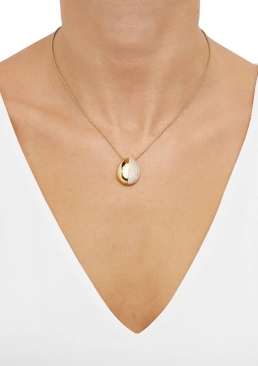 1/2 ct. t.w. Lab Grown Diamond Pendant Necklace with 18" Cable Chain in Gold Over Sterling Silver
