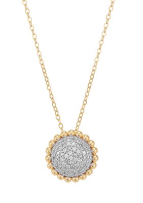 Belk & Co 1/5 ct. t.w. Lab Grown Diamond Pendant with 18" Cable Chain in Sterling Silver, 18 in