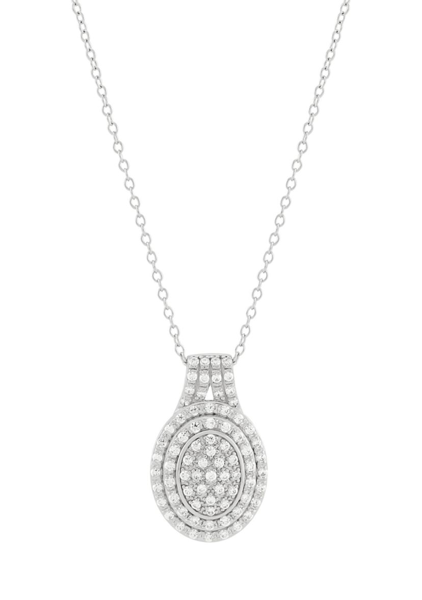 1/2 ct. t.w. Lab Grown Diamond Pendant with 18" Cable Chain in Sterling Silver
