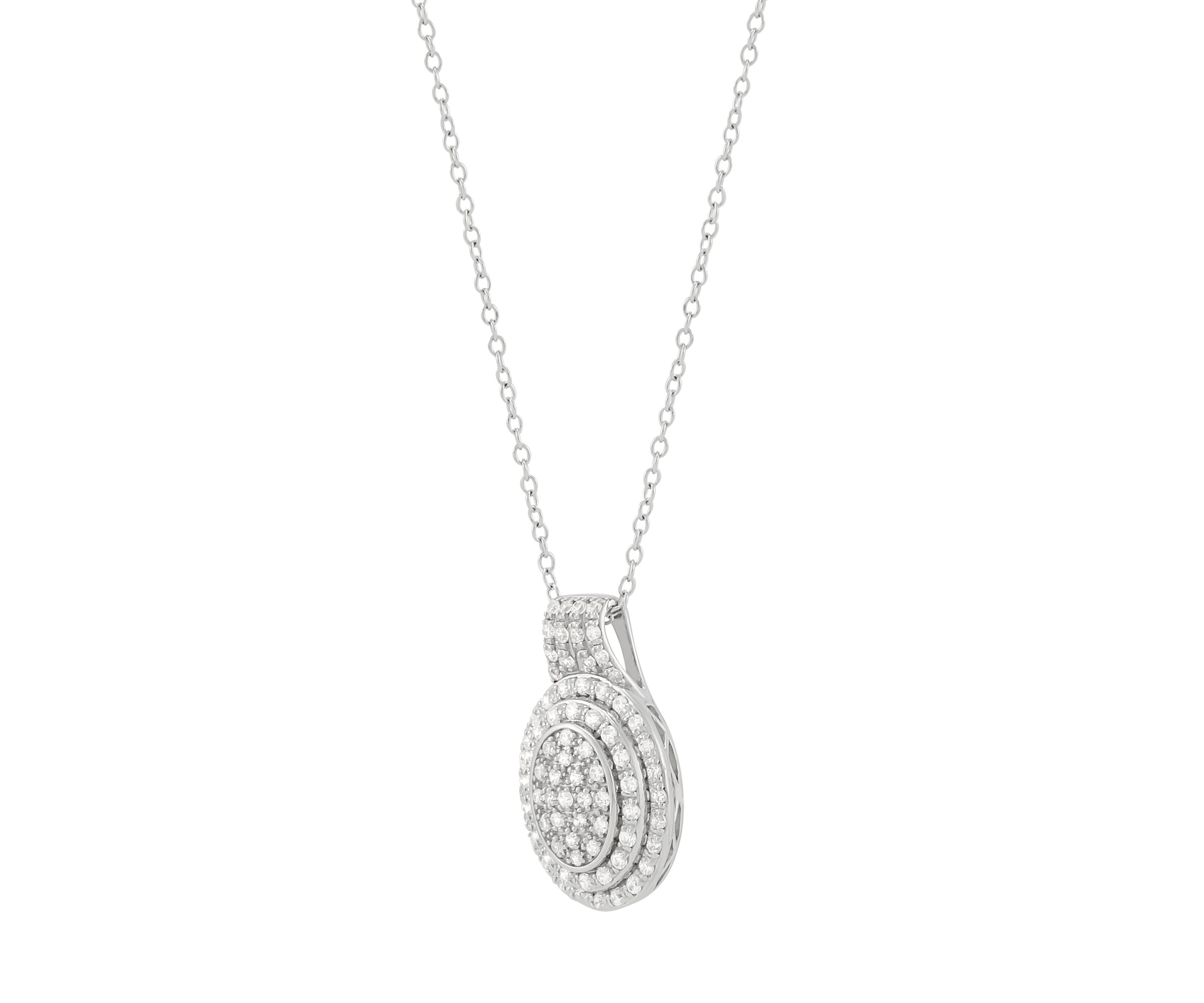 1/2 ct. t.w. Lab Grown Diamond Pendant with 18" Cable Chain in Sterling Silver