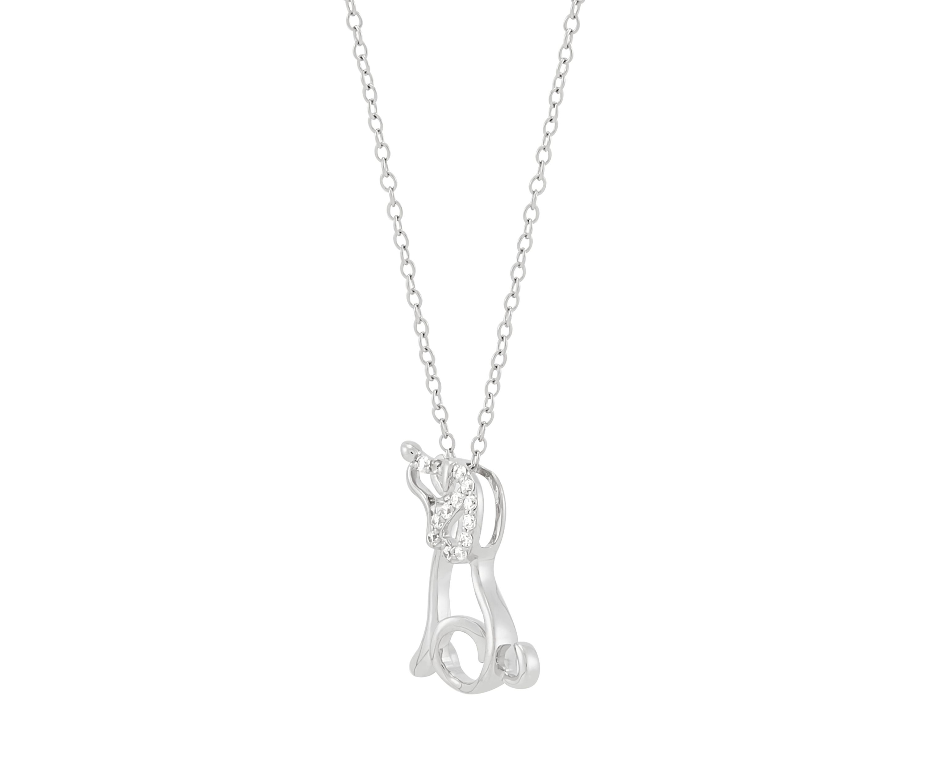 1/20 ct. t.w. Lab Grown Diamond Dog Pendant with 18" Cable Chain in Sterling Silver