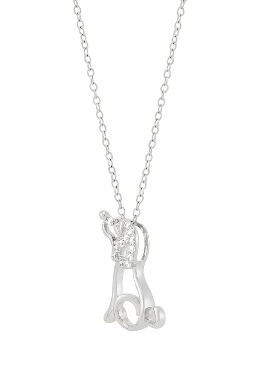 1/20 ct. t.w. Lab Grown Diamond Dog Pendant with 18" Cable Chain in Sterling Silver