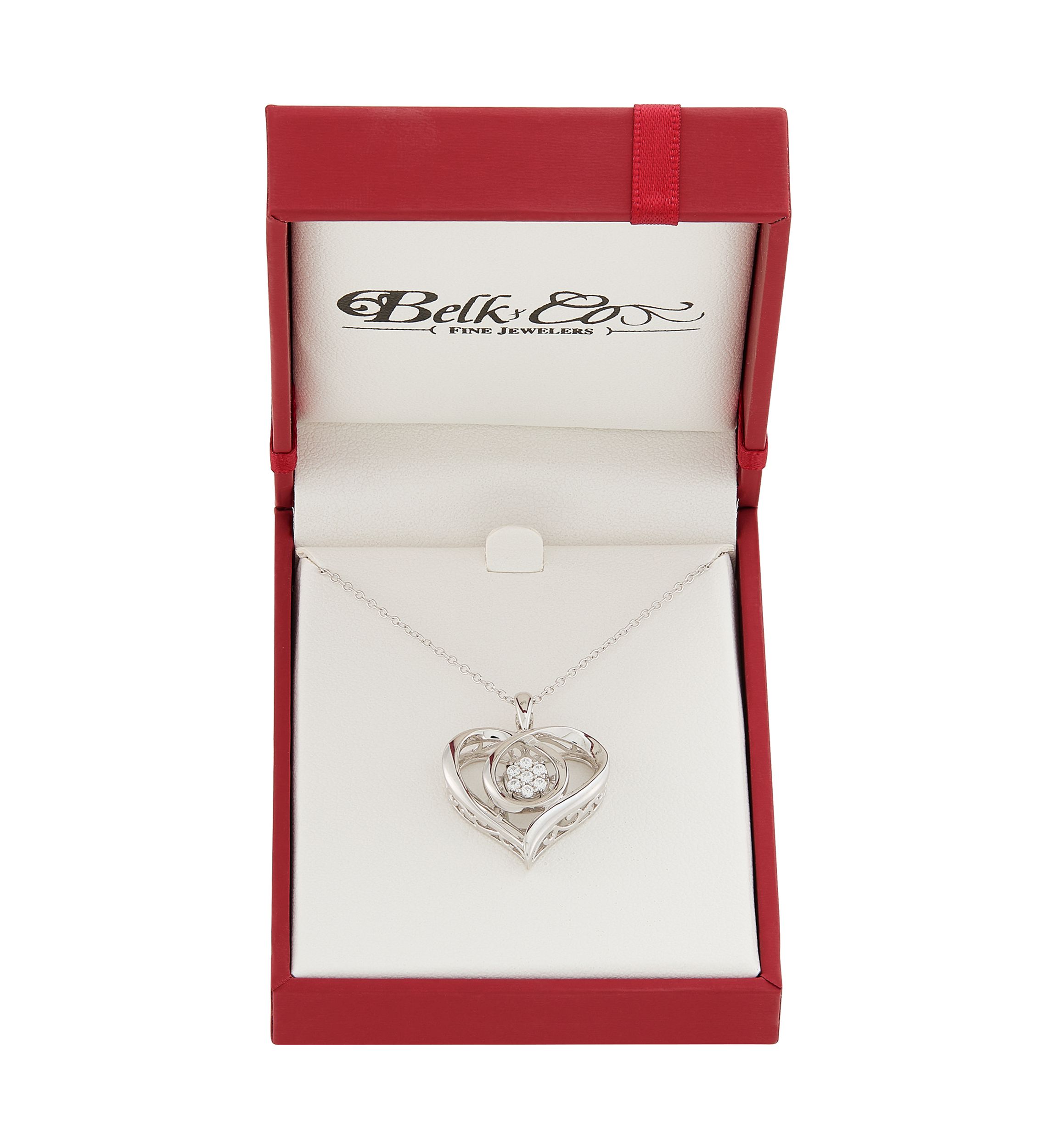 1/10 ct. t.w. Lab Grown Diamond Heart Pendant with 18" Cable Chain in Sterling Silver