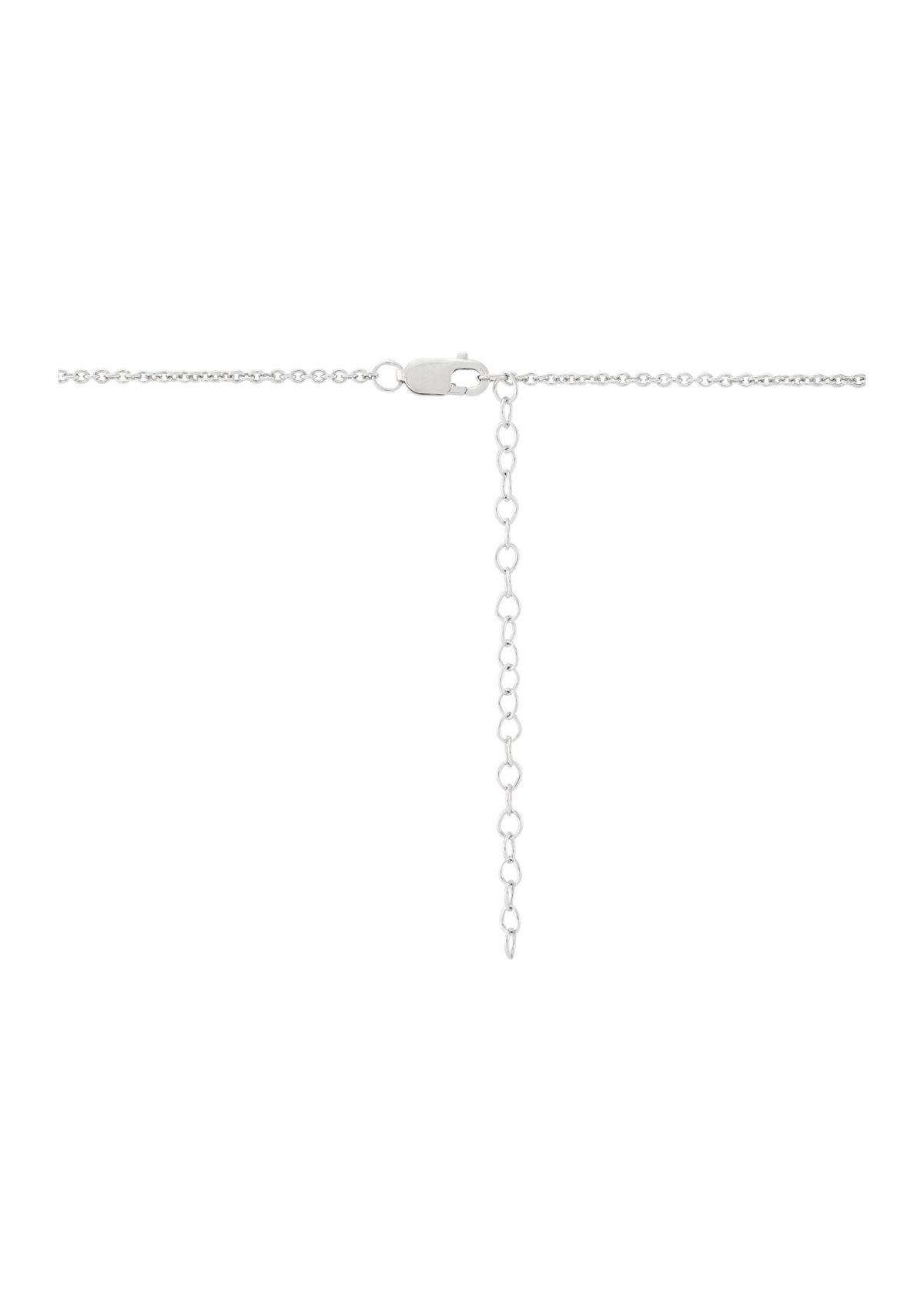 1/4 ct. t.w. Lab Grown Diamond Cross Pendant Necklace with 18" Cable Chain in Sterling Silver