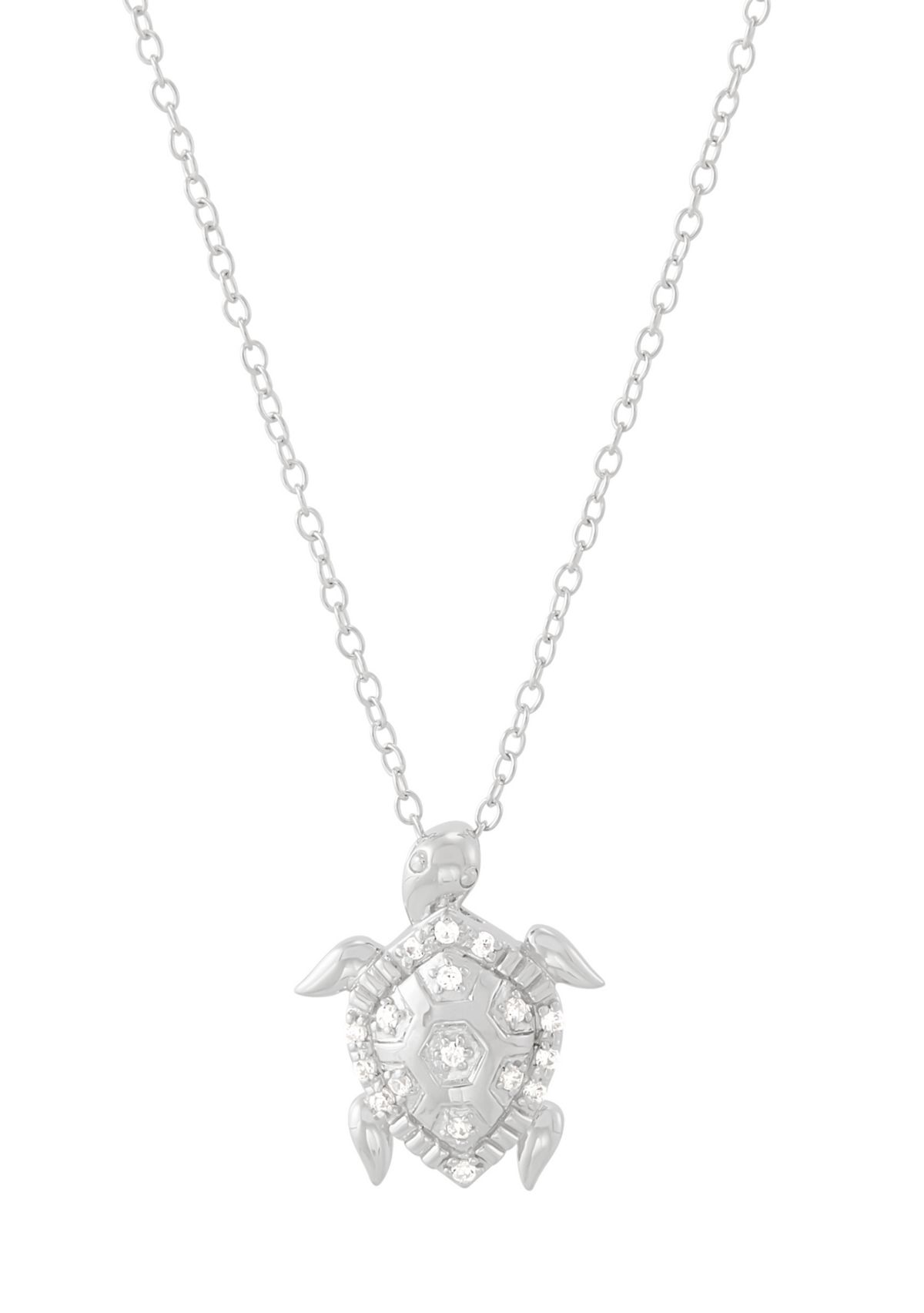 1/10 ct. t.w. Lab Grown Diamond Pendant with 18" Cable in Sterling Silver