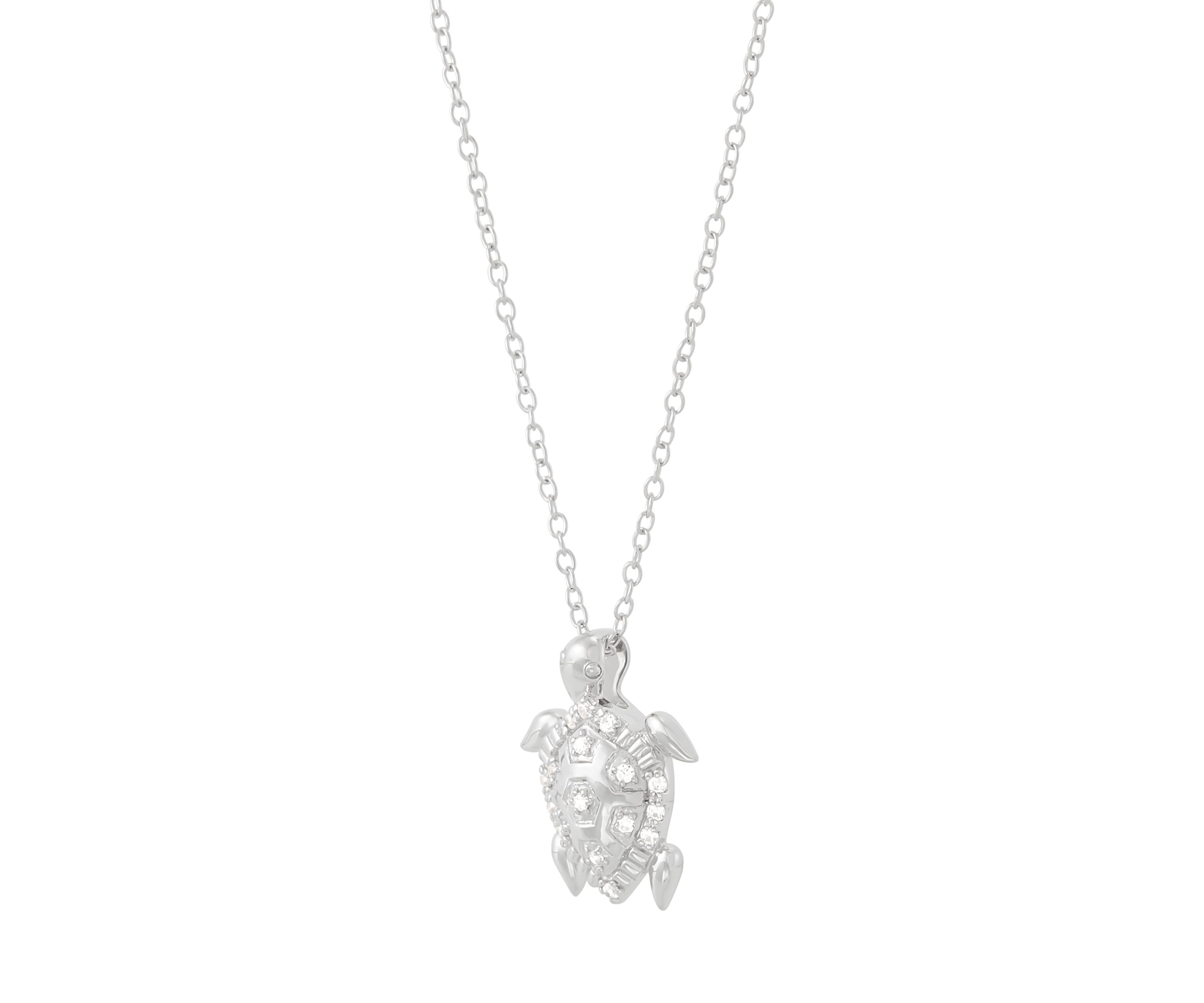 1/10 ct. t.w. Lab Grown Diamond Pendant with 18" Cable in Sterling Silver