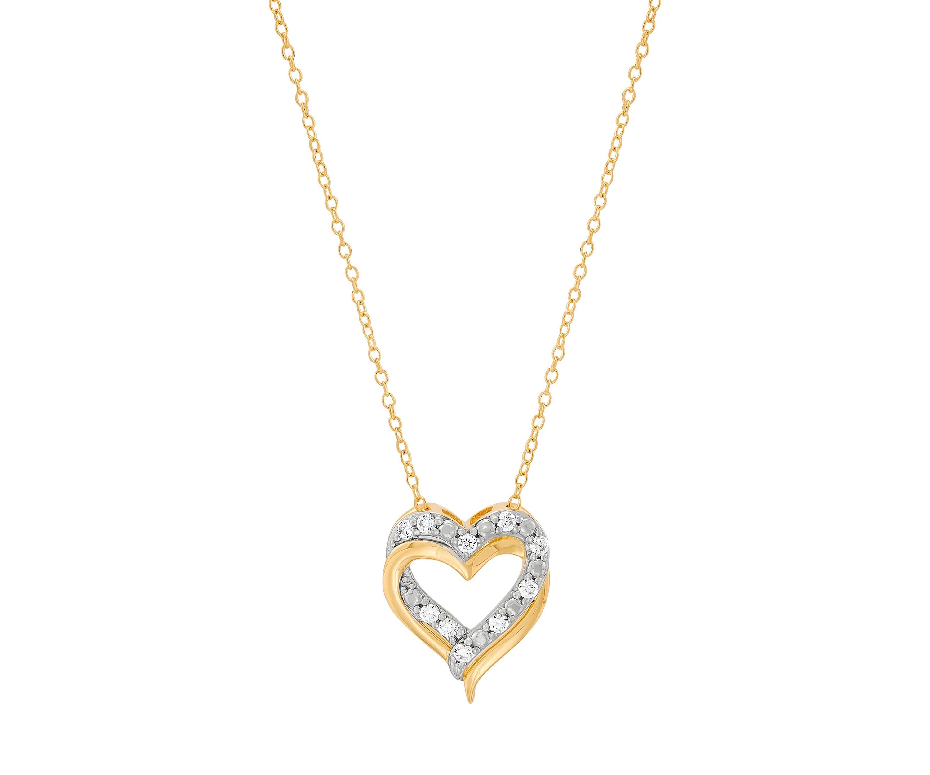 1/4 ct. t.w. Lab Grown Diamond Heart Pendant with 18" Cable Chain in Gold Over Sterling Silver