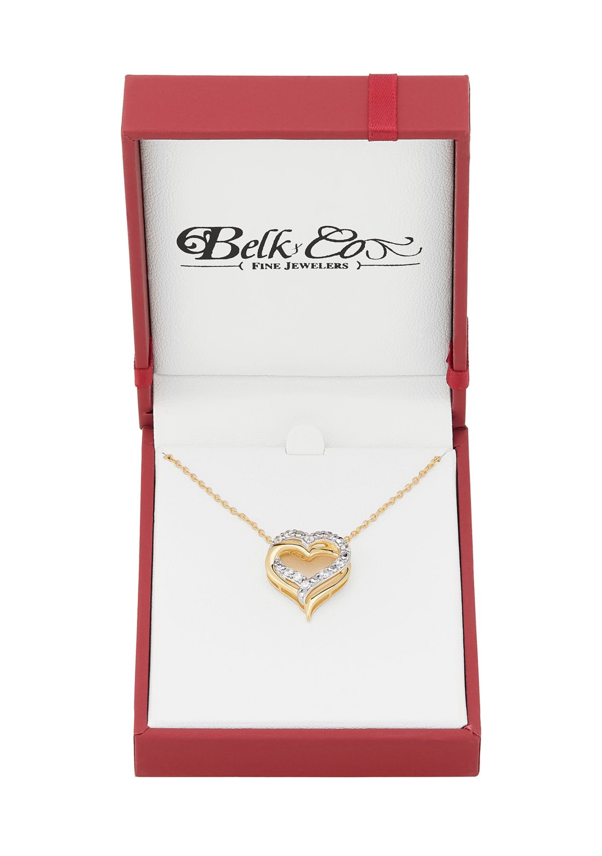 1/4 ct. t.w. Lab Grown Diamond Heart Pendant with 18" Cable Chain in Gold Over Sterling Silver