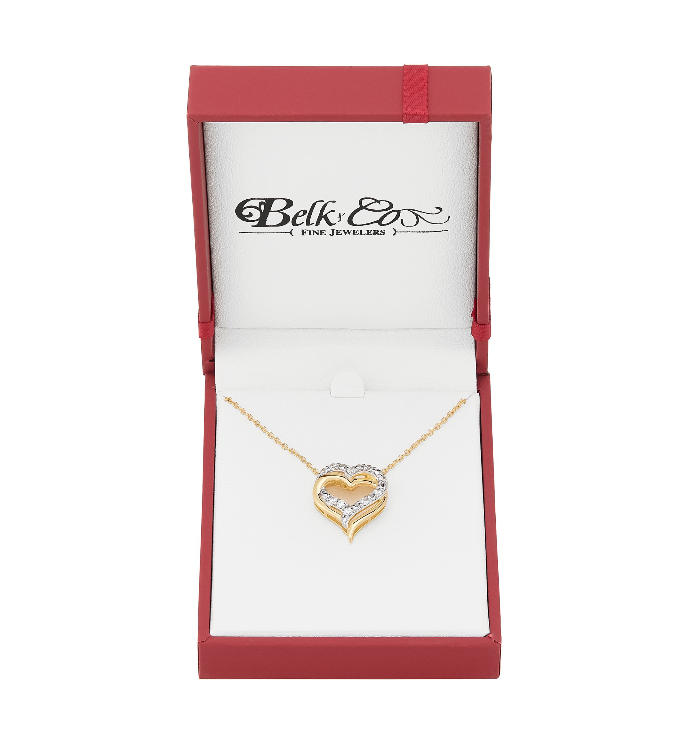 1/4 ct. t.w. Lab Grown Diamond Heart Pendant with 18" Cable Chain in Gold Over Sterling Silver
