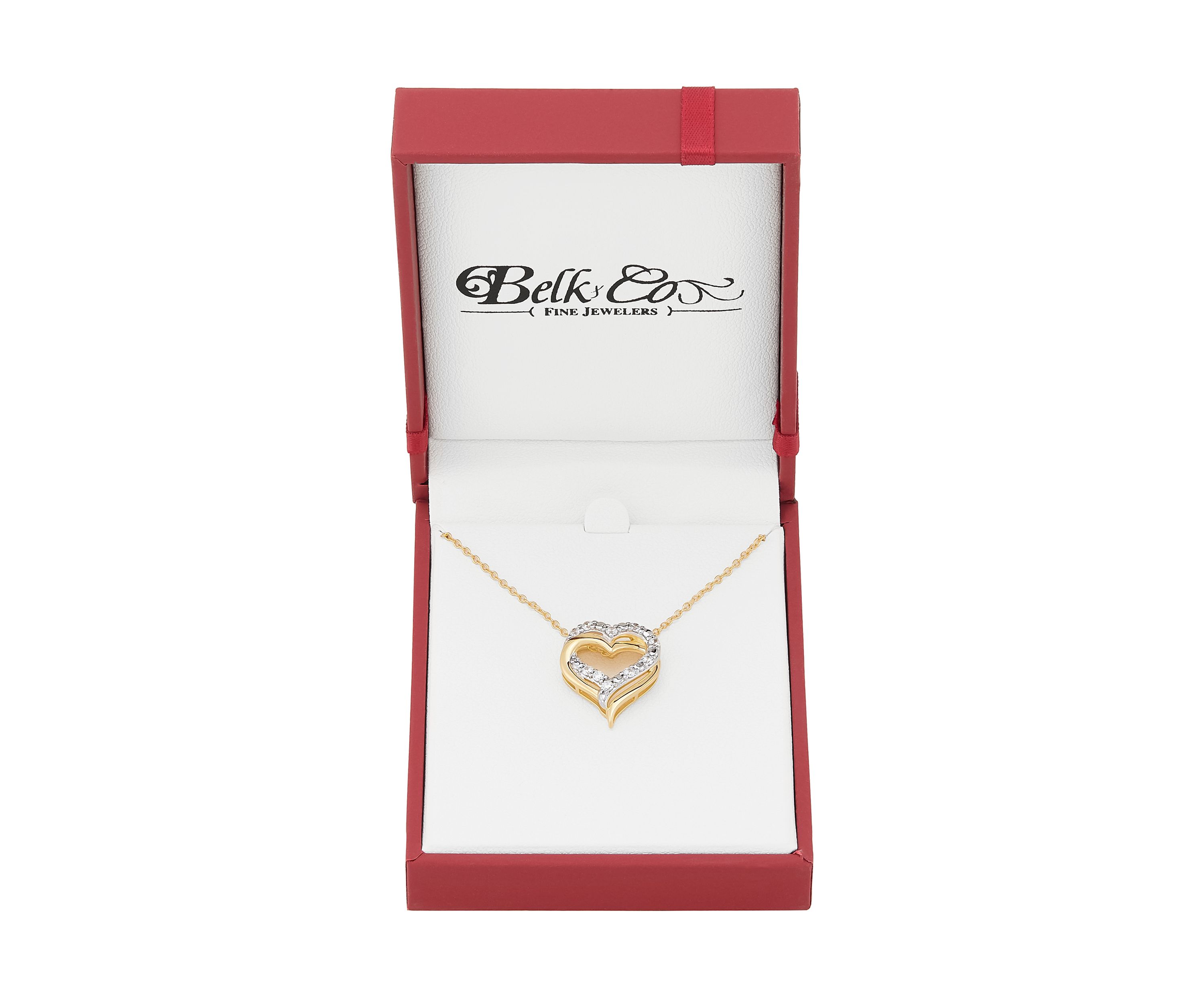 1/4 ct. t.w. Lab Grown Diamond Heart Pendant with 18" Cable Chain in Gold Over Sterling Silver