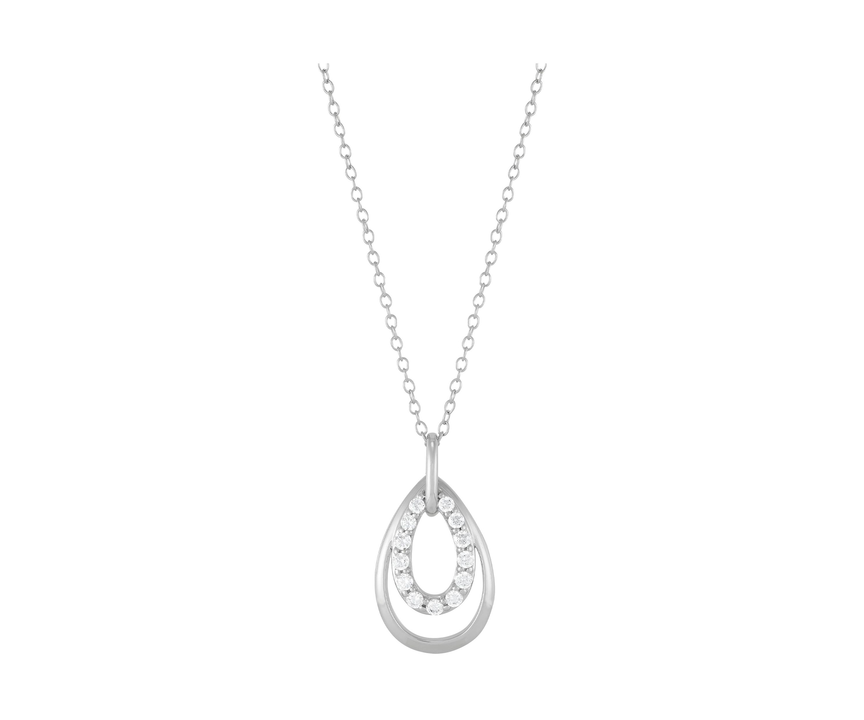 1/4 ct. t.w. Lab Grown Diamond Pendant Necklace with 18" Cable Chain in Sterling Silver