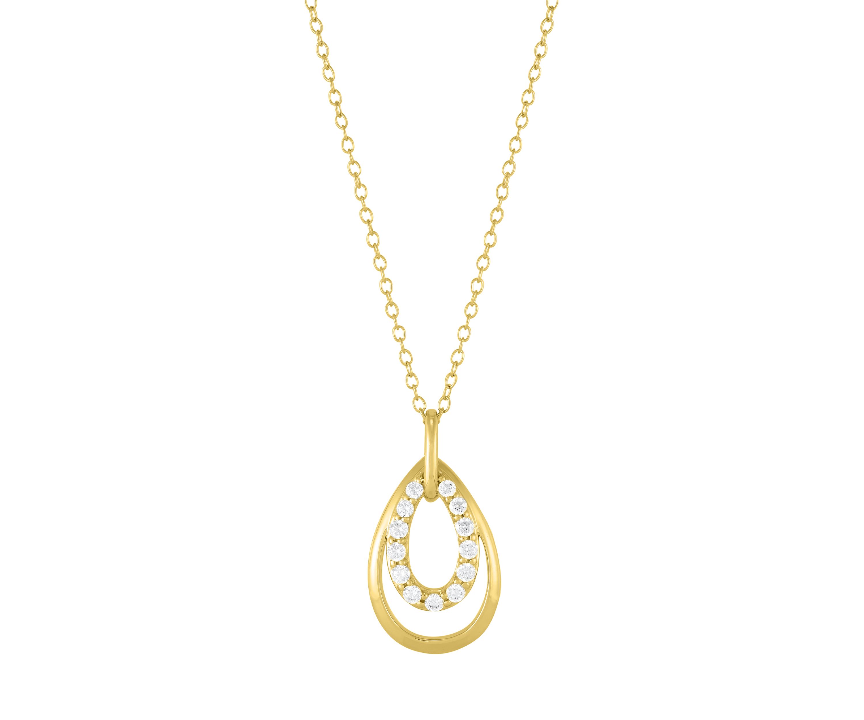 1/4 ct. t.w. Lab Grown Diamond Pendant with 18" Cable Chain Gold Over Silver