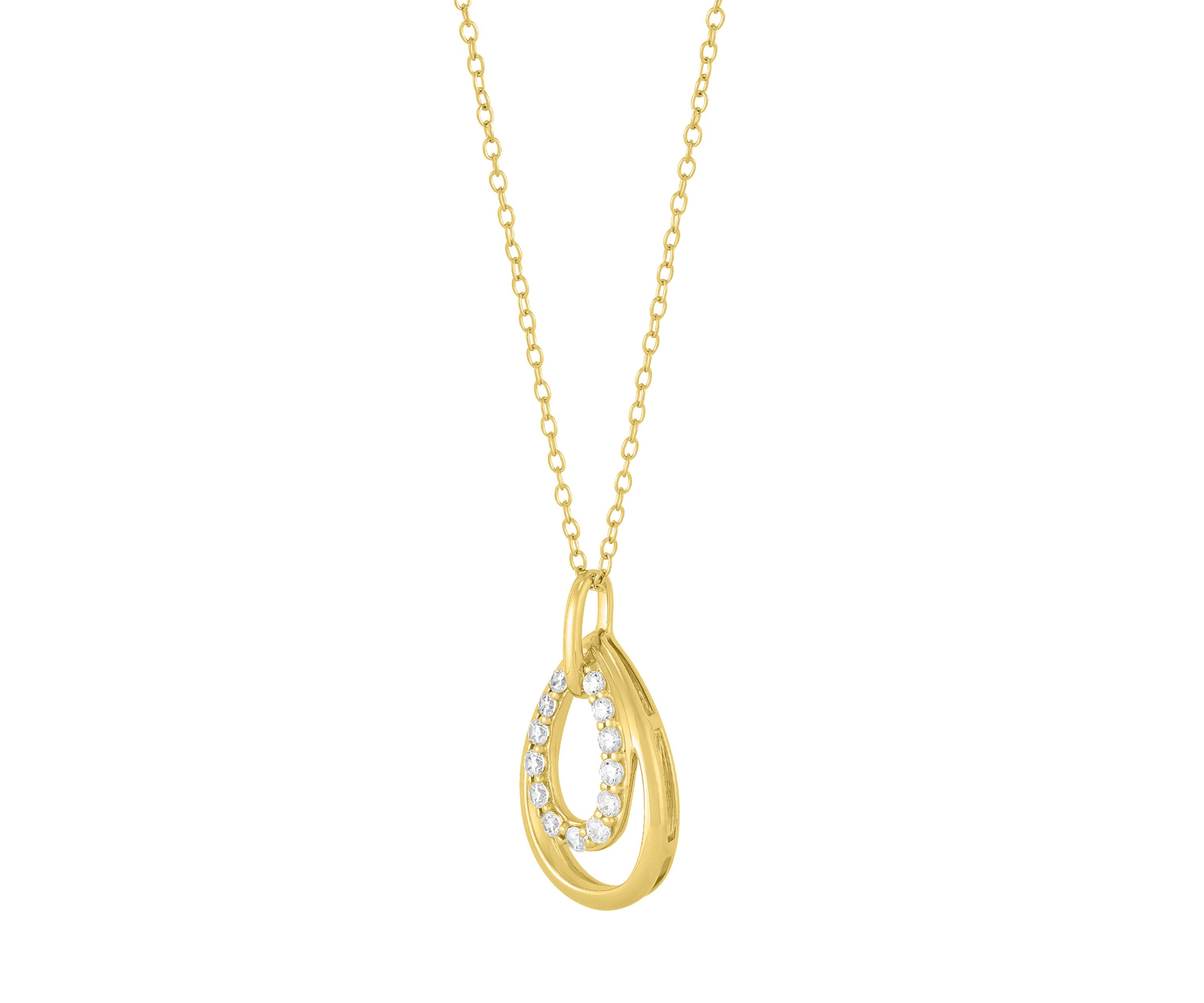 1/4 ct. t.w. Lab Grown Diamond Pendant with 18" Cable Chain Gold Over Silver