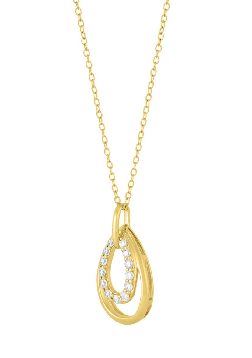 1/4 ct. t.w. Lab Grown Diamond Pendant with 18" Cable Chain Gold Over Silver