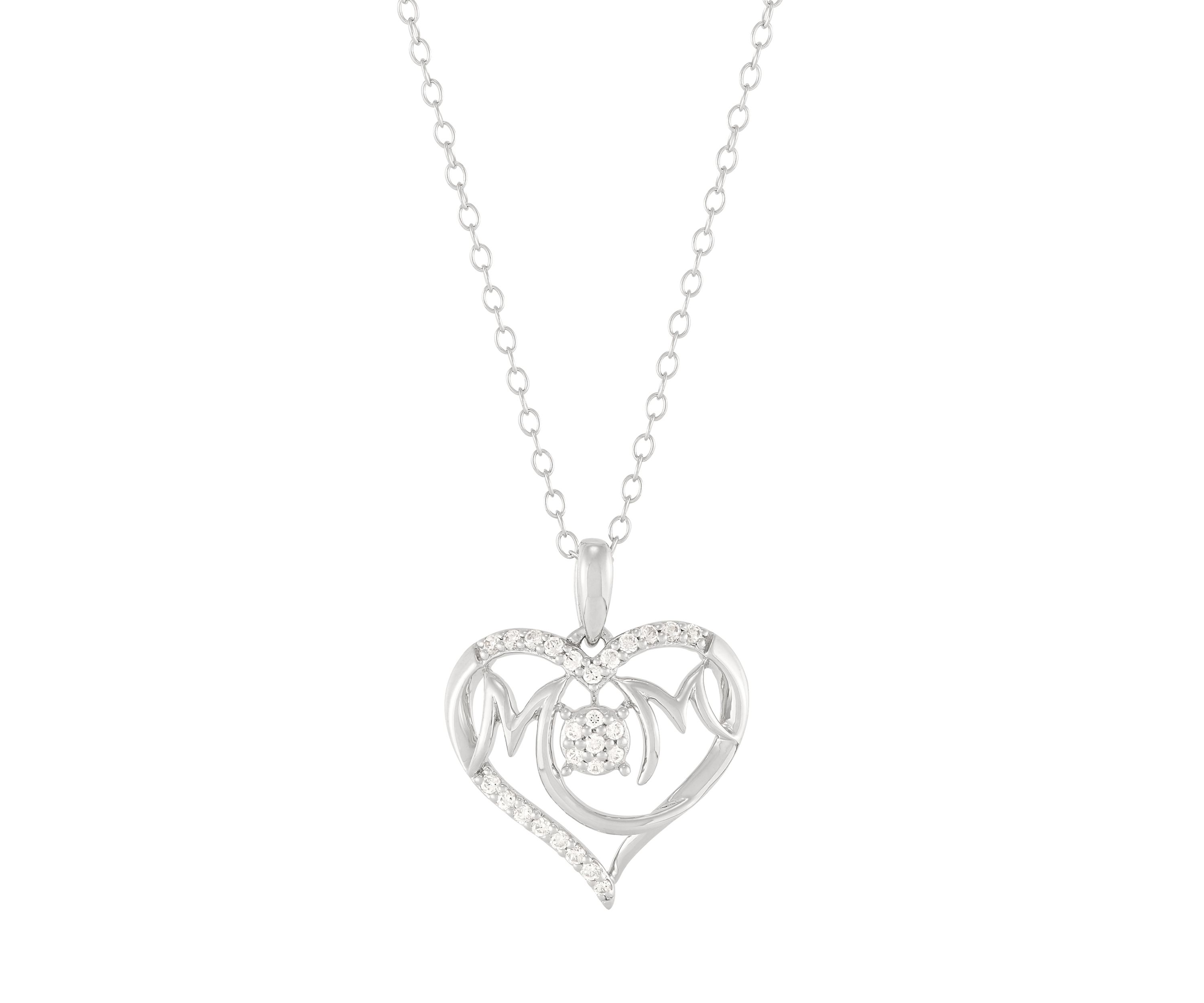 1/5 ct. t.w. Lab Grown Diamond Heart Pendant with 18" Cable Chain
