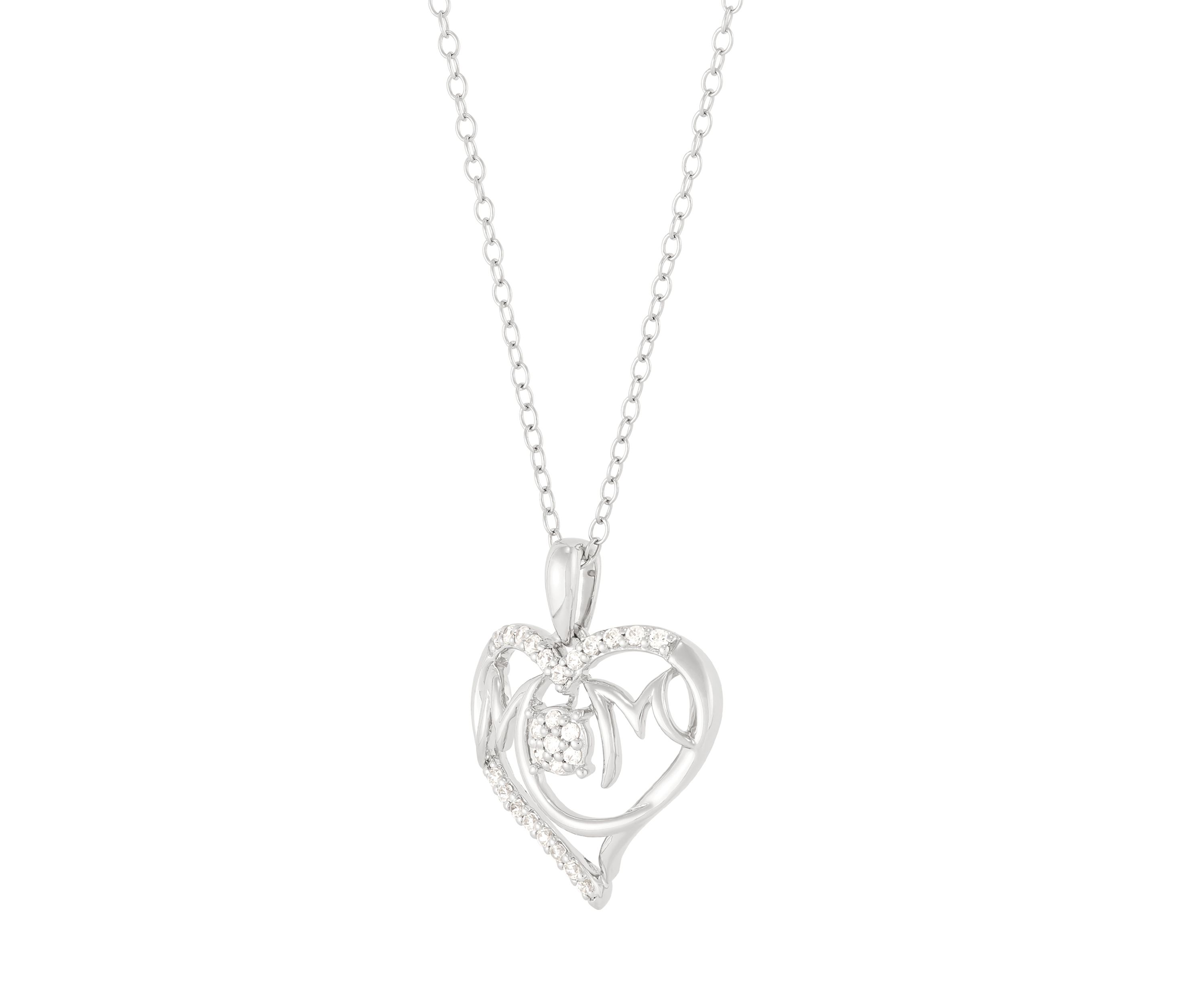 1/5 ct. t.w. Lab Grown Diamond Heart Pendant with 18" Cable Chain