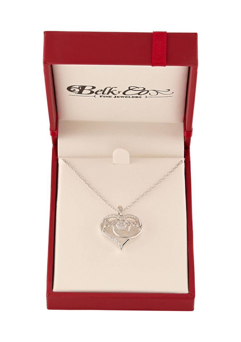 1/5 ct. t.w. Lab Grown Diamond Heart Pendant with 18" Cable Chain