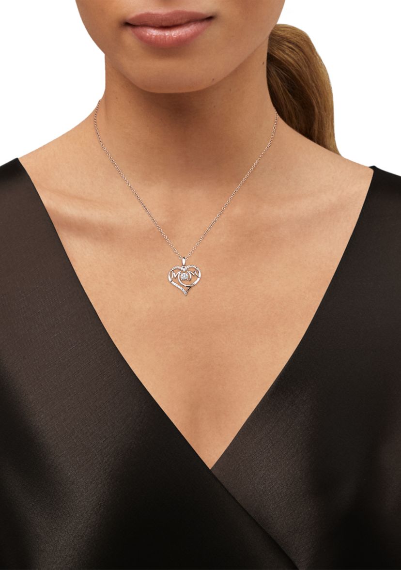 1/5 ct. t.w. Lab Grown Diamond Heart Pendant with 18" Cable Chain