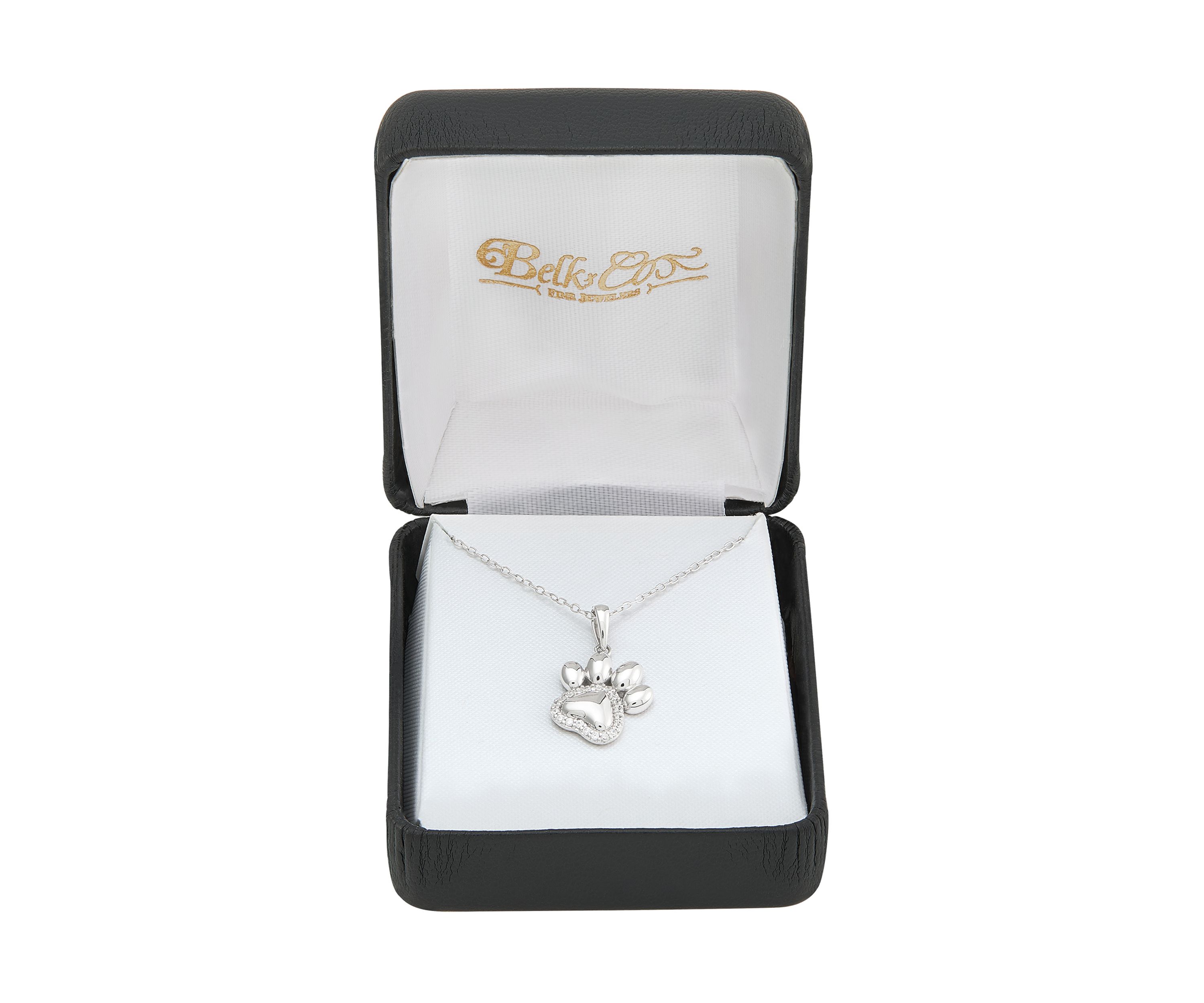 1/8 ct. t.w. Lab Grown Diamond Dog Foot Pendant Necklace with 18" Cable Chain in Sterling Silver