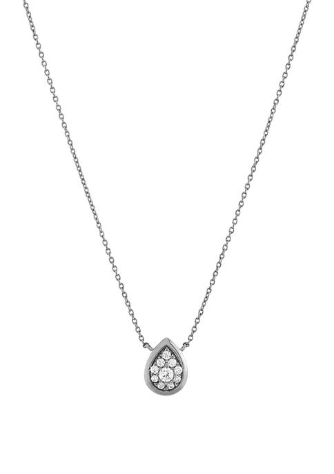  1/6 ct. t.w. Diamond Pear Necklace in Sterling Silver