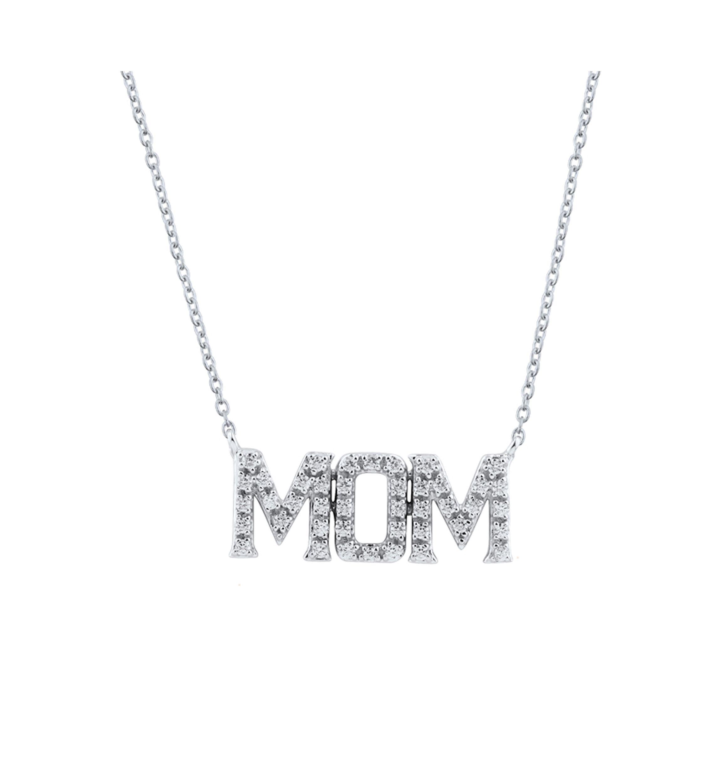 1/10 ct. t.w. Diamond Mom Necklace in 14K White Gold
