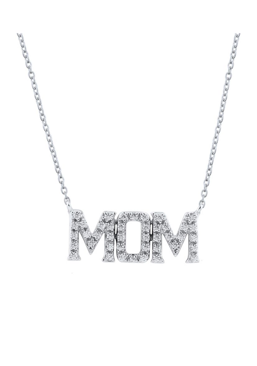 1/10 ct. t.w. Diamond Mom Necklace in 14K White Gold