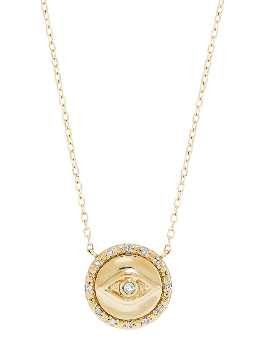 1/20 ct. t.w. Diamond Evil Eye Necklace in 14K Yellow Gold