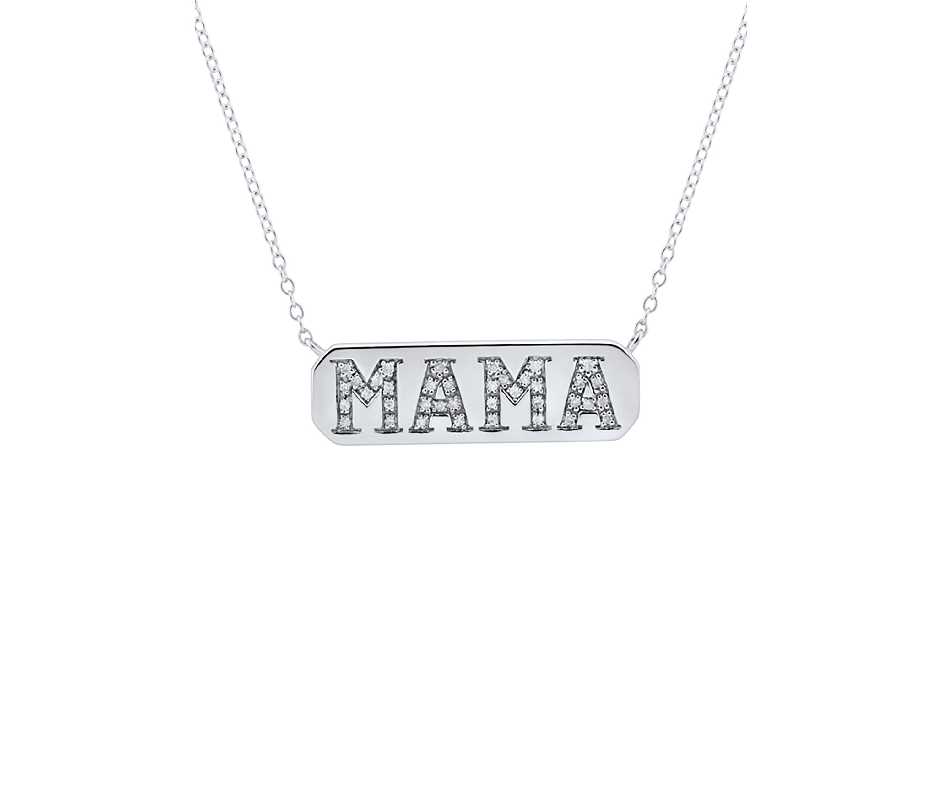 1/8 ct. t.w. Diamond Mama Necklace in Sterling Silver 