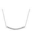 1/4 ct. t.w. Diamond Curved Bar Necklace in Sterling Silver 