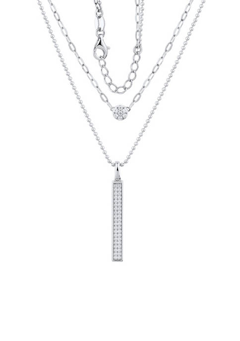 1/5 ct. t.w. Diamond Necklace with 18 Inch Cable Chain in Sterling Silver