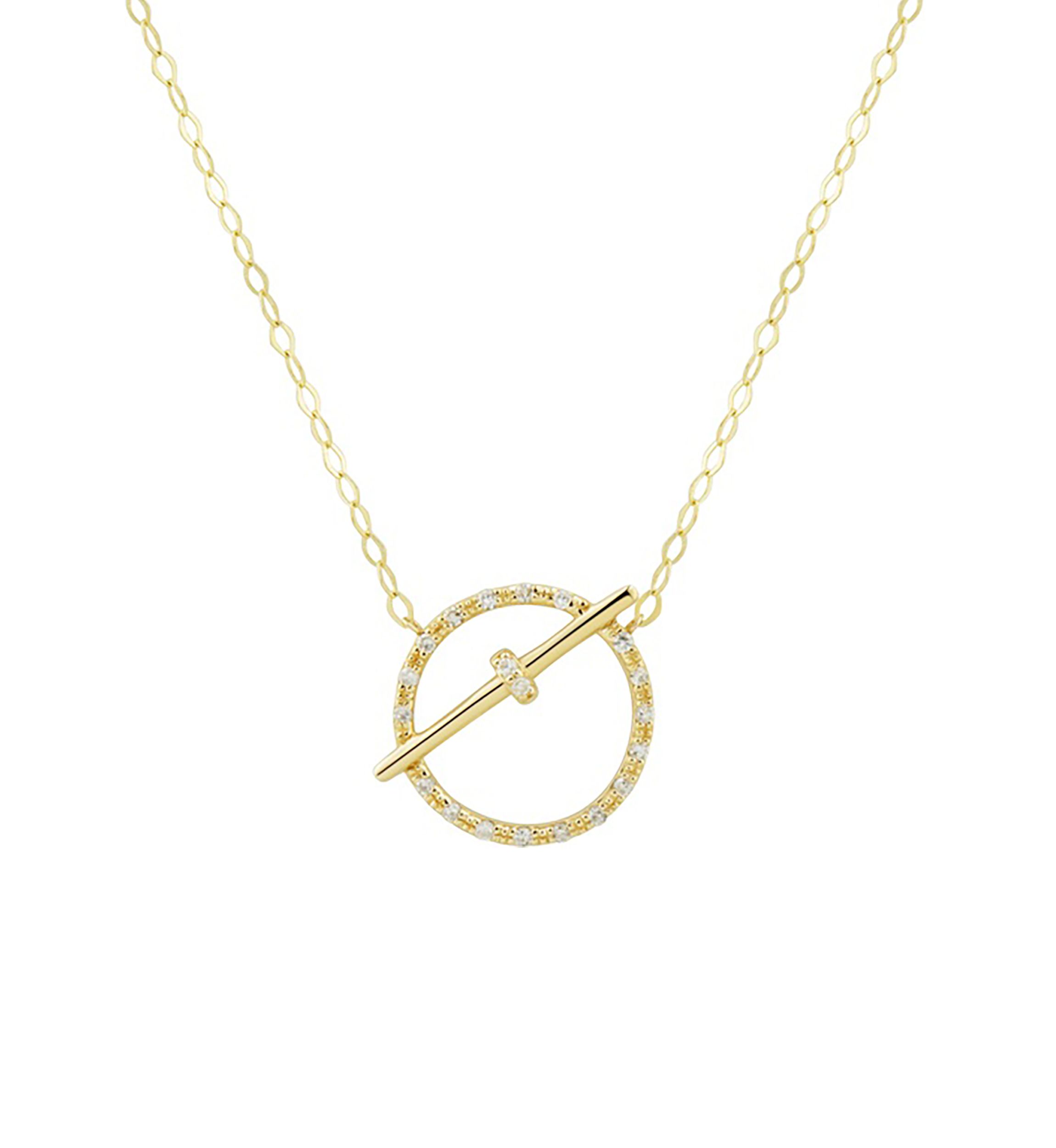 5/8 ct. t.w. Diamond Circle Necklace in 10K Yellow Gold