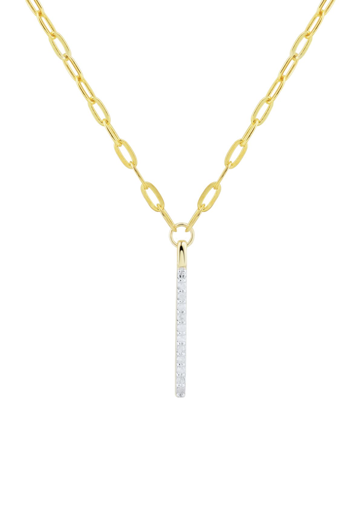 1/8 ct. t.w. Diamond Drop Necklace in 10K Yellow Gold
