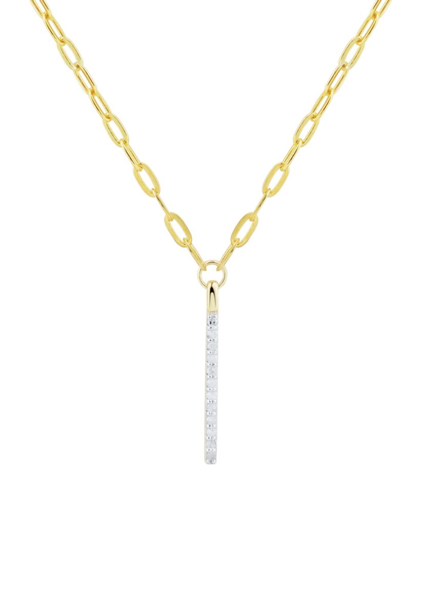 1/8 ct. t.w. Diamond Drop Necklace in 10K Yellow Gold