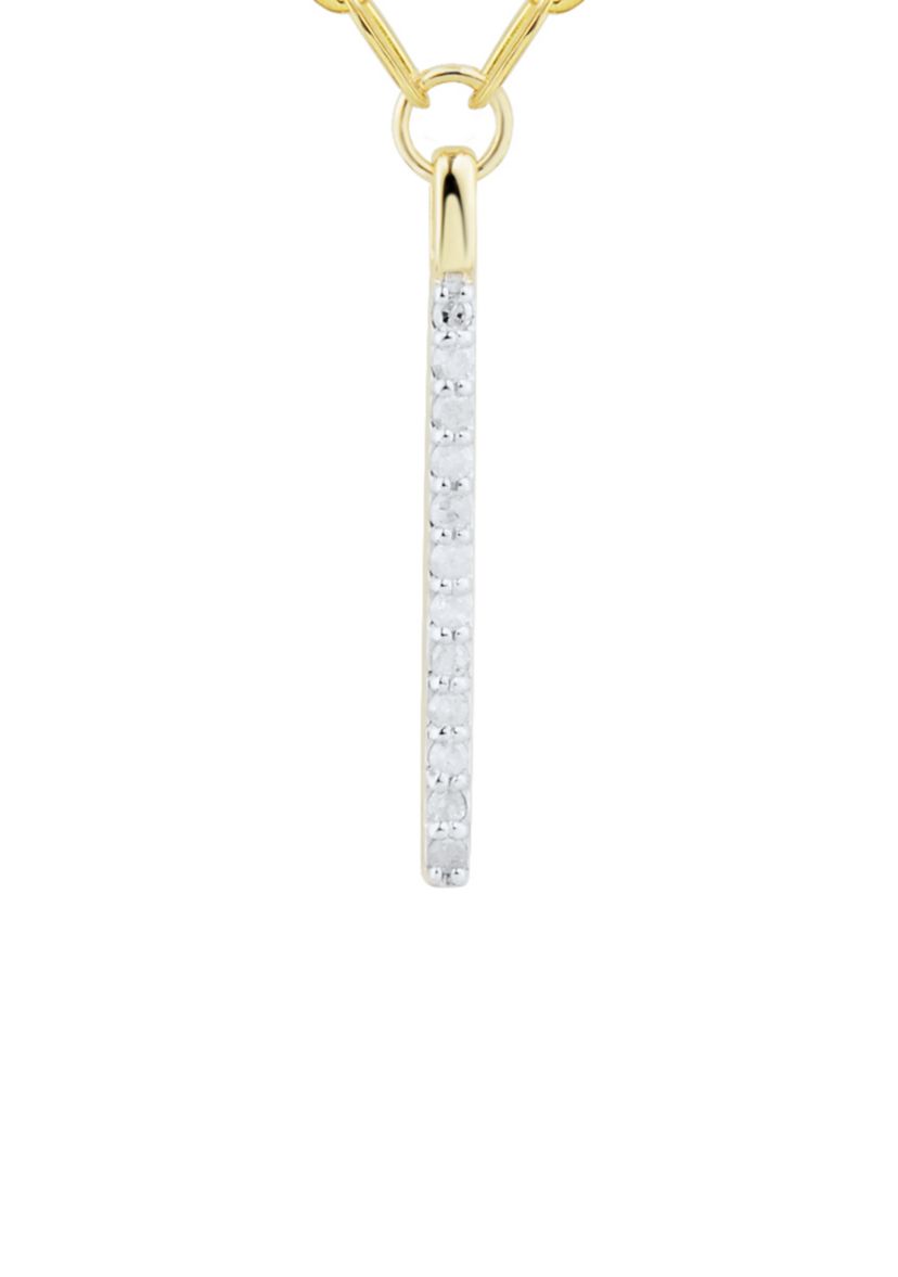 1/8 ct. t.w. Diamond Drop Necklace in 10K Yellow Gold