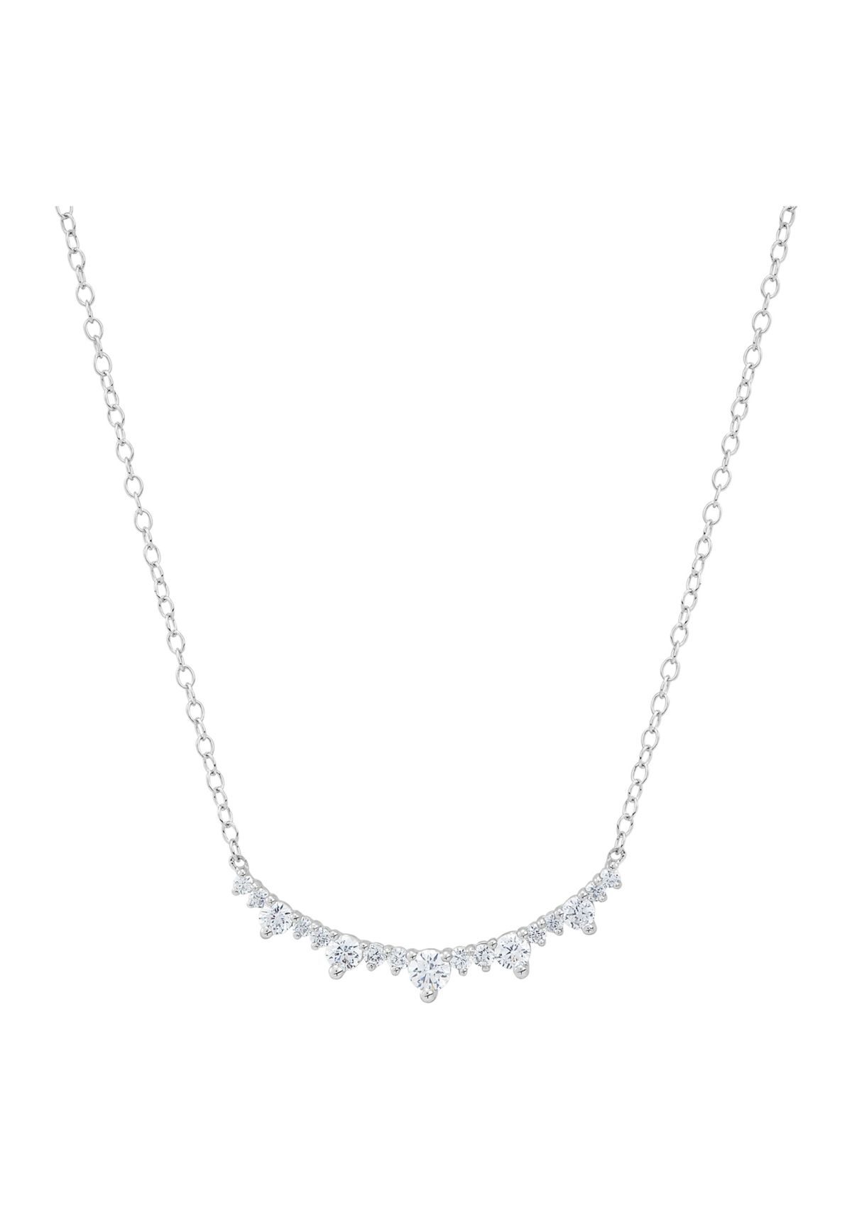 1/2 ct. t.w. Lab Created Diamond Bar Necklace in 10K White Gold