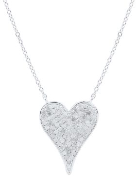 Belk & Co 1/2 Ct. T.w. Diamond Heart Necklace In Sterling Silver