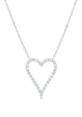 Belk & Co 1/2 Ct. T.w. Diamond Heart Necklace In Sterling Silver