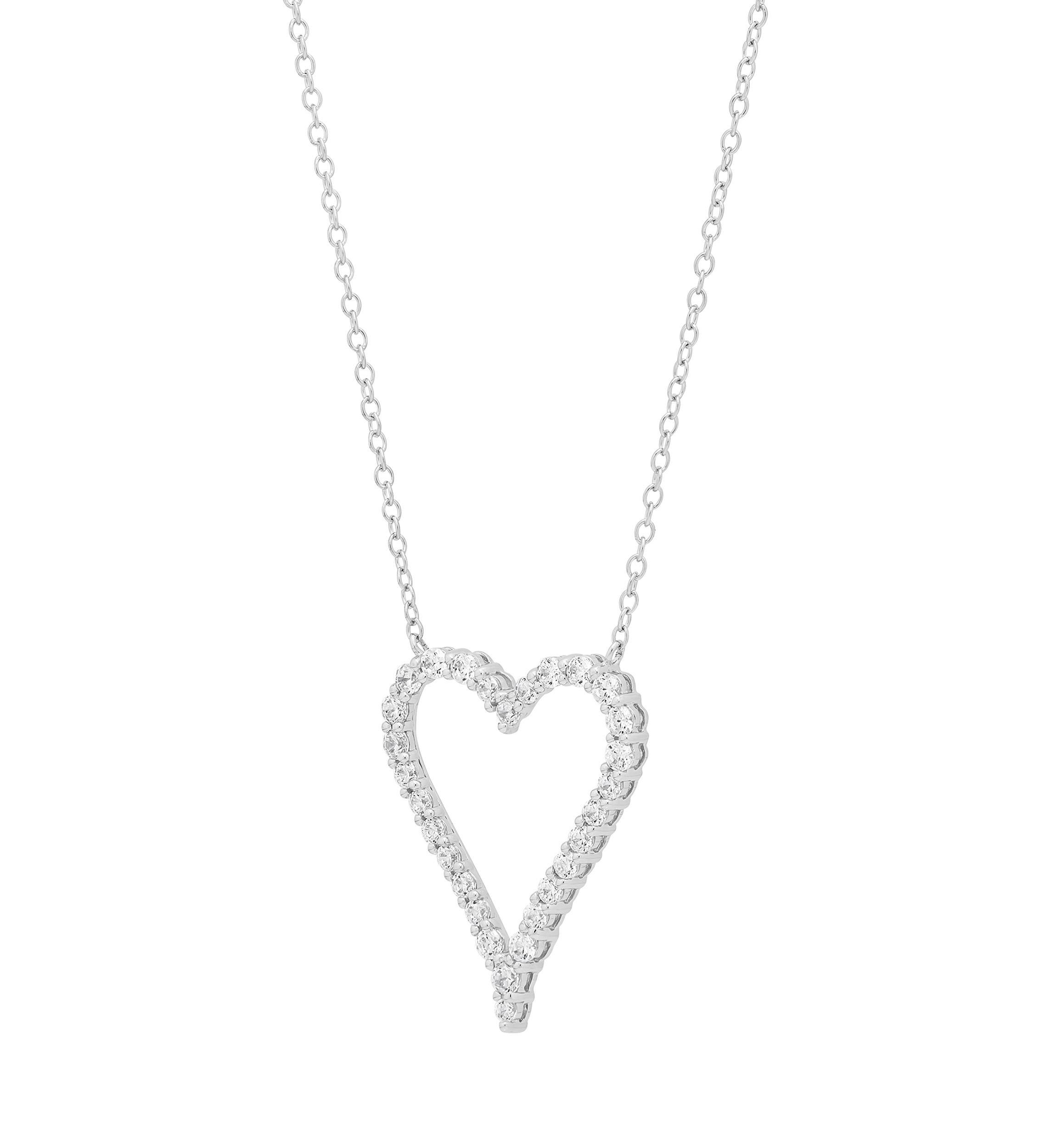 1/2 ct. t.w. Diamond Heart Necklace in Sterling Silver