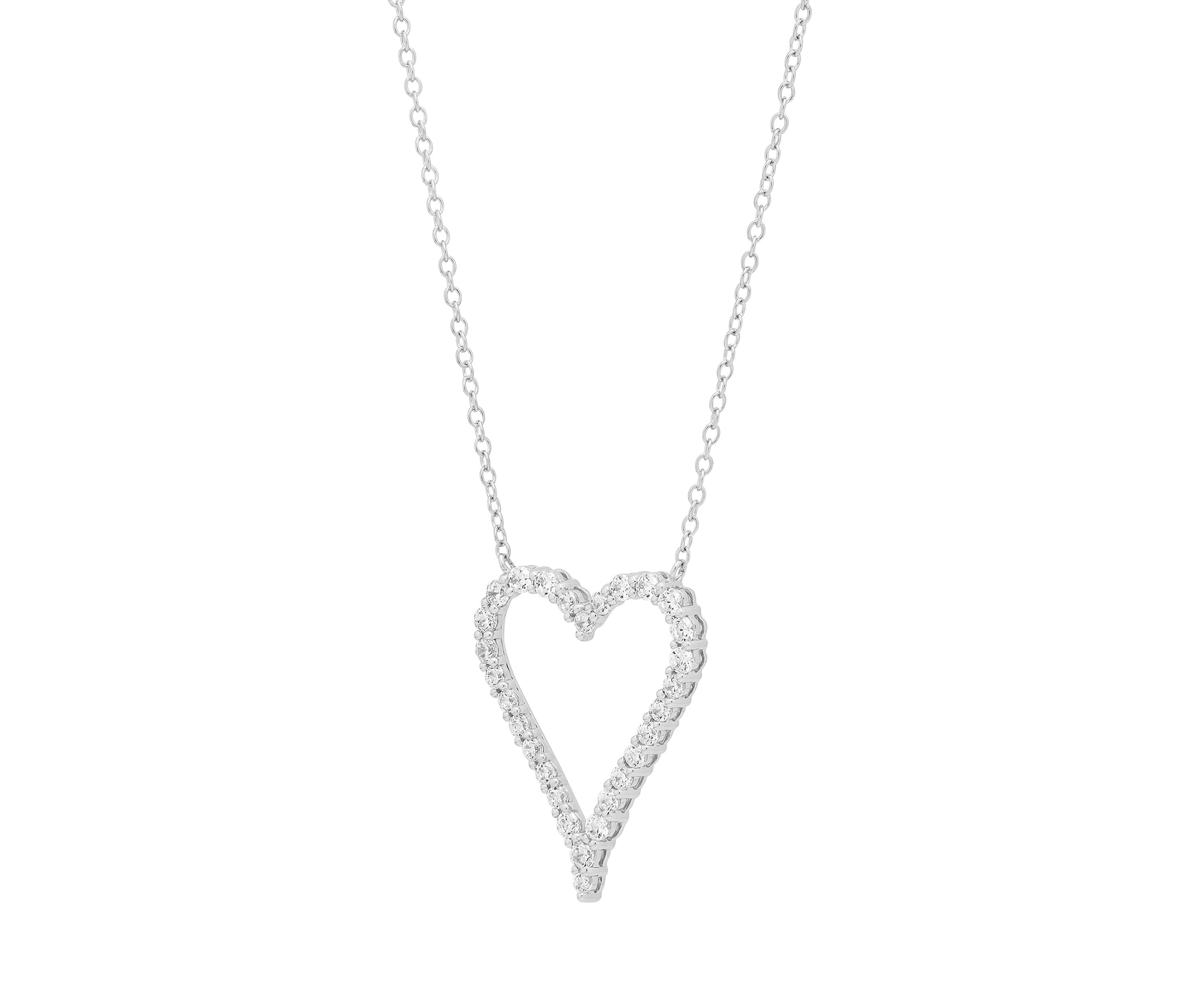 1/2 ct. t.w. Diamond Heart Necklace in Sterling Silver