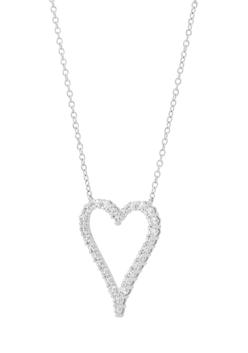 1/2 ct. t.w. Diamond Heart Necklace in Sterling Silver