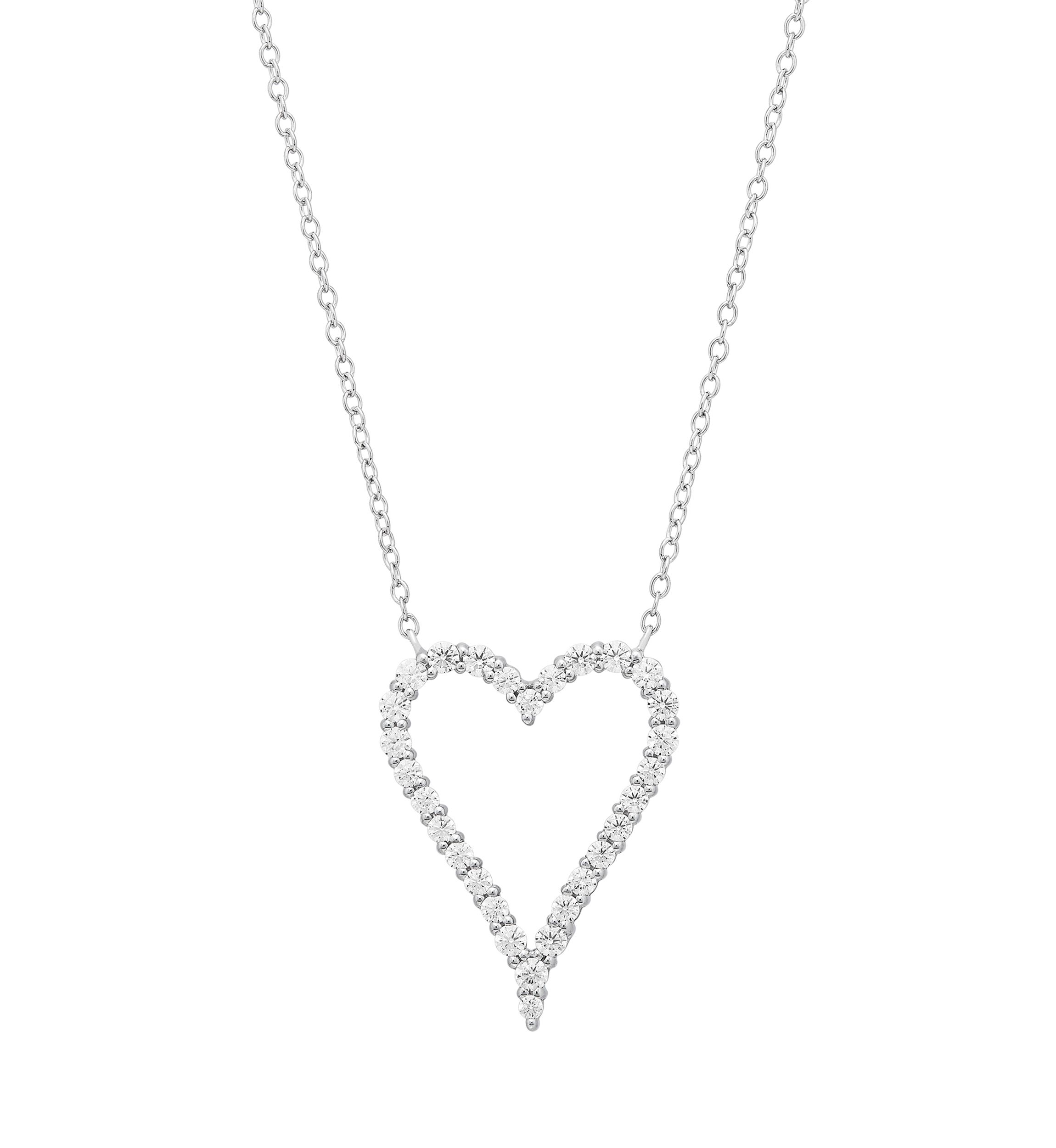 1/2 ct. t.w. Diamond Heart Necklace in Sterling Silver