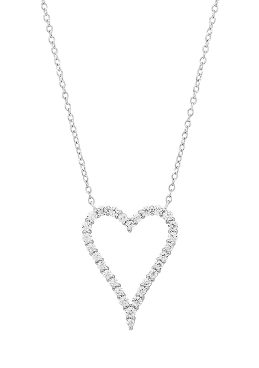1/2 ct. t.w. Diamond Heart Necklace in Sterling Silver